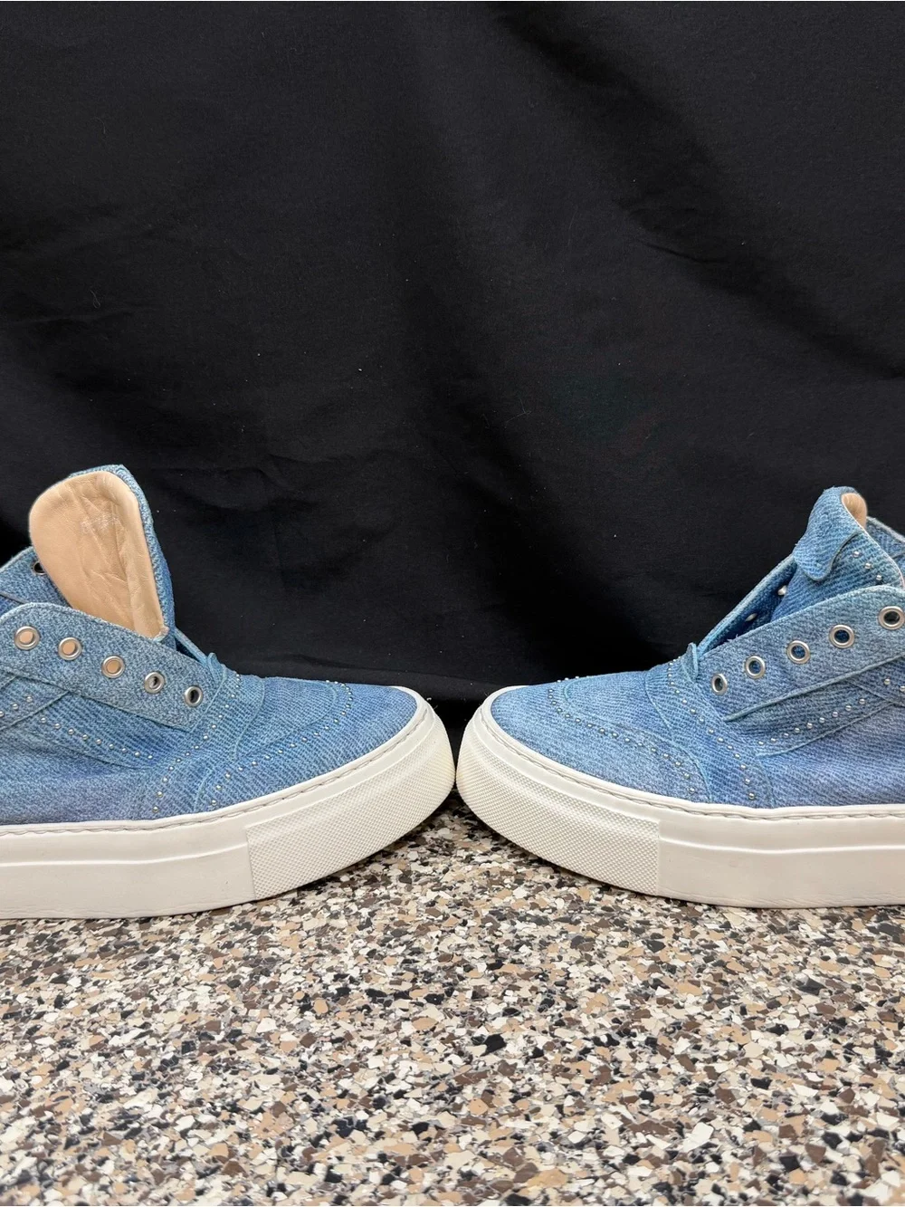 AGL Blue Denim Platform Sneakers with Micro Studded Detailing Brand New!!!